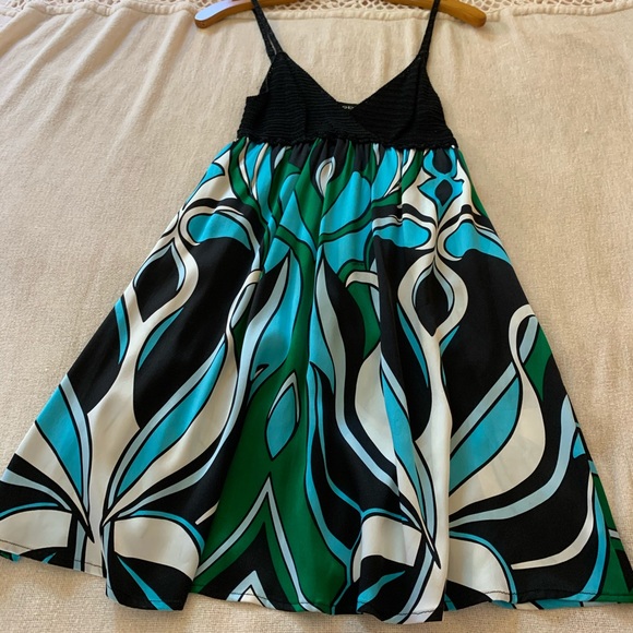 bebe Dresses & Skirts - bebe silk dress with crocheted top. XS